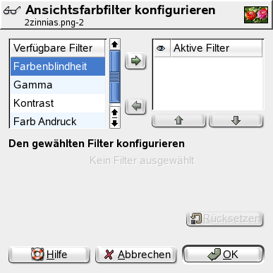 Der Ansichtsfilter-Dialog